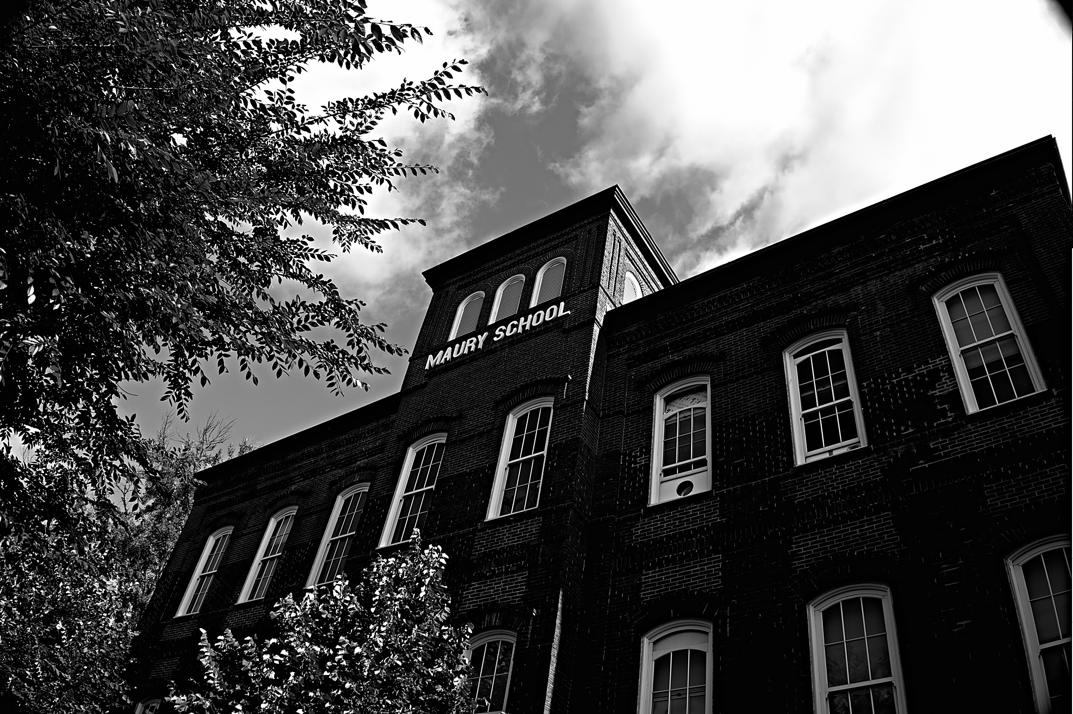The historic brick Maury school building